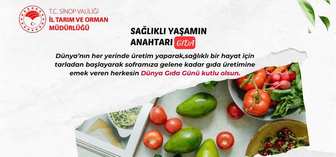 16 EKİM DÜNYA GIDA GÜNÜ KUTLU OLSUN